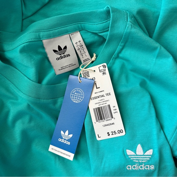 Adidas Semi-Mint Rush Trefoil Cotton Short Sleeve Tee / T-Shirt NWT Size L - Picture 5 of 9
